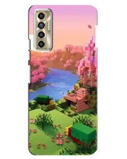 Чехол для TECNO Camon 17P (CG7n) с картинкой «Розовое дерево Minecraft»