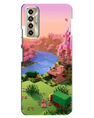 Чехол для TECNO Camon 17P (CG7n) с картинкой «Розовое дерево Minecraft»