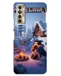 Чехол для TECNO Camon 17P (CG7n) с картинкой «Зимний Minecraft»