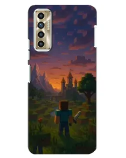 Чехол для TECNO Camon 17P (CG7n) с картинкой «Стив у башни»