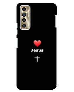 Чехол для TECNO Camon 17P (CG7n) с картинкой «Сердце - Jesus» Чехол для TECNO Camon 17P (CG7n) с картинкой «Сердце - Jesus»