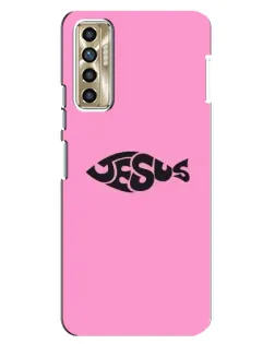 Чехол для TECNO Camon 17P (CG7n) с картинкой «Розовый символ  Jesus»