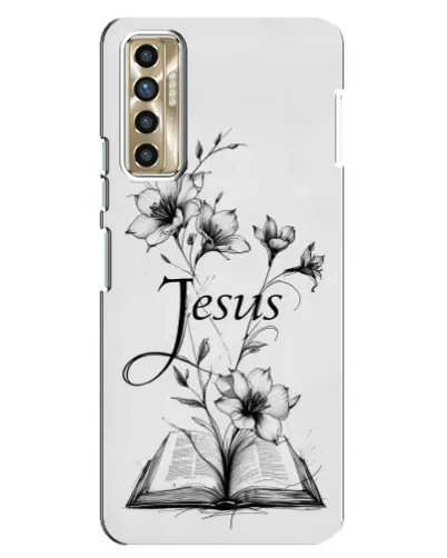 Чехол для TECNO Camon 17P (CG7n) с картинкой «Цветы и Библия»