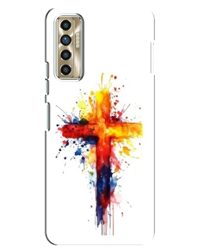 Чехол для TECNO Camon 17P (CG7n) с картинкой «Акварельный крест»