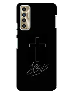 Чехол для TECNO Camon 17P (CG7n) с картинкой «Графический крест Jesus»