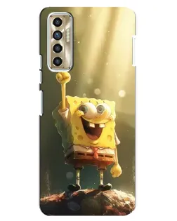 Чехол для TECNO Camon 17P (CG7n) с картинкой «Сияющий Спанч Боб»