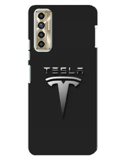 Чохол для TECNO Camon 17P (CG7n) з картинкою «Сталевий логотип Tesla»