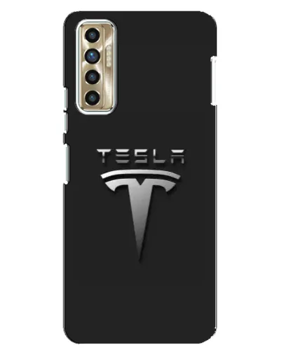 Чохол для TECNO Camon 17P (CG7n) з картинкою «Сталевий логотип Tesla»