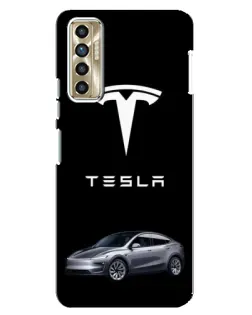 Чохол для TECNO Camon 17P (CG7n) з картинкою «Tesla Model Y»