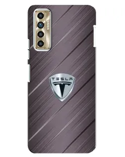 Чохол для TECNO Camon 17P (CG7n) з картинкою «Металева текстура Tesla»