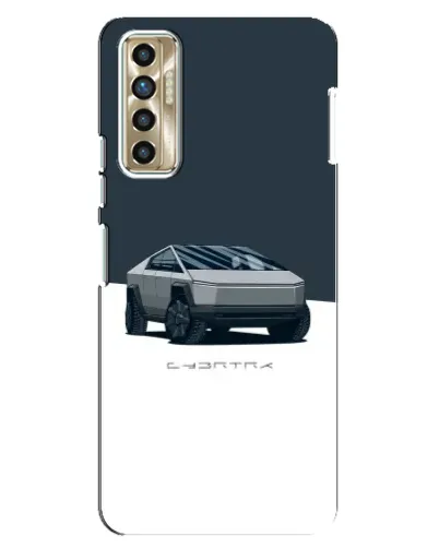 Чохол для TECNO Camon 17P (CG7n) з картинкою «Сріблястий Cybertruck Tesla»