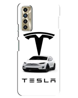 Чохол для TECNO Camon 17P (CG7n) з картинкою «Tesla White Style»