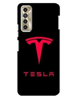 Чохол для TECNO Camon 17P (CG7n) з картинкою «Tesla Red Logo»