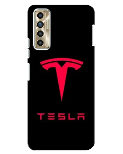 Чохол для TECNO Camon 17P (CG7n) з картинкою «Tesla Red Logo»