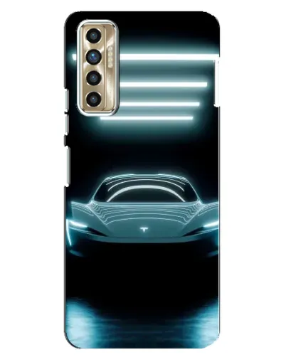 Чохол для TECNO Camon 17P (CG7n) з картинкою «Tesla в неоні»