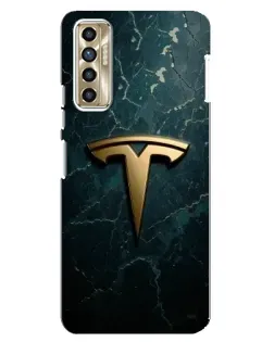 Чохол для TECNO Camon 17P (CG7n) з картинкою «Мармурова Tesla Gold»