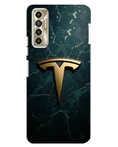 Чохол для TECNO Camon 17P (CG7n) з картинкою «Мармурова Tesla Gold»