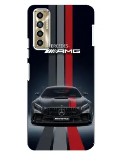 Чохол для TECNO Camon 17P (CG7n) з картинкою «Mercedes — білий карбон»