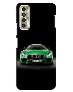 Чехол для TECNO Camon 17P (CG7n) с картинкой «Mercedes — неоновый лого»