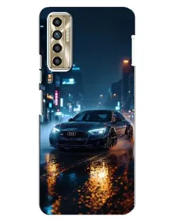 Чохол для TECNO Camon 17P (CG7n) з картинкою «Нічне місто та Audi»