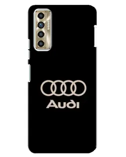 Чохол для TECNO Camon 17P (CG7n) з картинкою «Audi — золотий логотип»