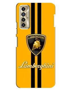 Чохол для TECNO Camon 17P (CG7n) з картинкою «Lamborghini Stripe жовтий»