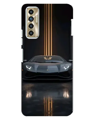 Чехол для TECNO Camon 17P (CG7n) с картинкой «Lamborghini золотые линии»