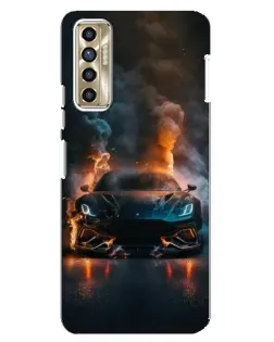 Чехол для TECNO Camon 17P (CG7n) с картинкой «Lamborghini дымная эстетика»