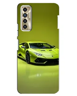 Чехол для TECNO Camon 17P (CG7n) с картинкой «Салатовый Lamborghini Huracan»