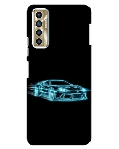 Чехол для TECNO Camon 17P (CG7n) с картинкой «Неоновый контур Lamborghini»