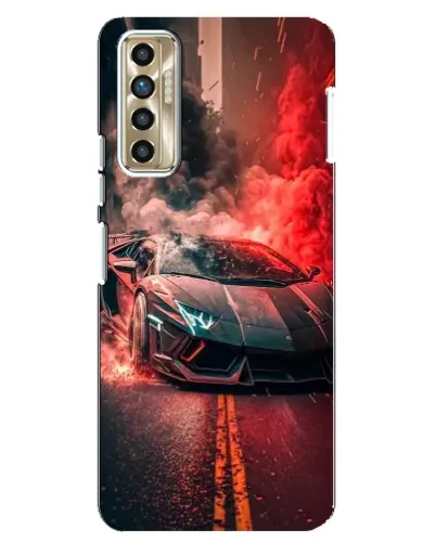 Чехол для TECNO Camon 17P (CG7n) с картинкой «Lamborghini красный дым»