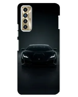 Чехол для TECNO Camon 17P (CG7n) с картинкой «Черный Lamborghini Aventador»