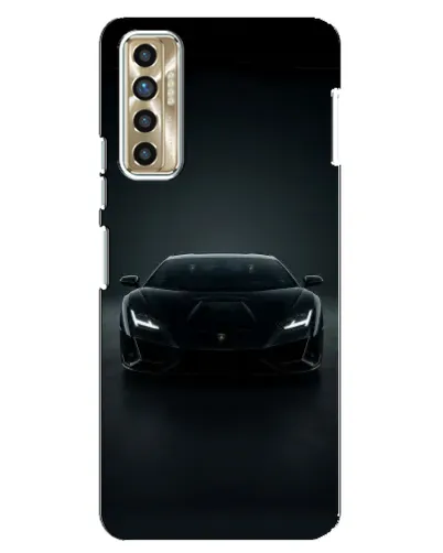 Чехол для TECNO Camon 17P (CG7n) с картинкой «Черный Lamborghini Aventador»
