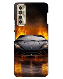 Чехол для TECNO Camon 17P (CG7n) с картинкой «Lamborghini в огне»