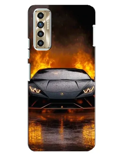 Чехол для TECNO Camon 17P (CG7n) с картинкой «Lamborghini в огне»