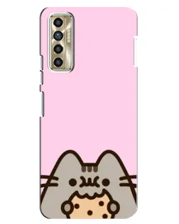 Чохол для TECNO Camon 17P (CG7n) з картинкою «Pusheen та печиво»