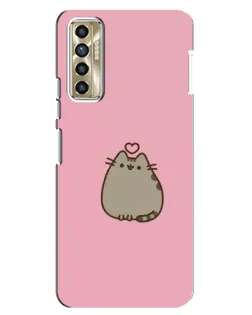 Чохол для TECNO Camon 17P (CG7n) з картинкою «Pusheen серце»