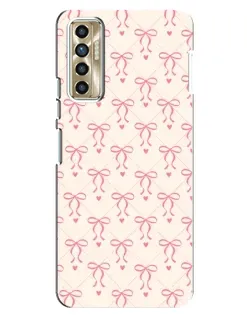 Чохол для TECNO Camon 17P (CG7n) з картинкою «Рожеві бантики Coquette»