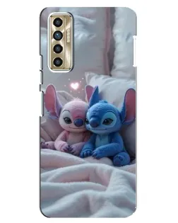 Чехол для TECNO Camon 17P (CG7n) с картинкой «Плюшевые Стич Ангел»