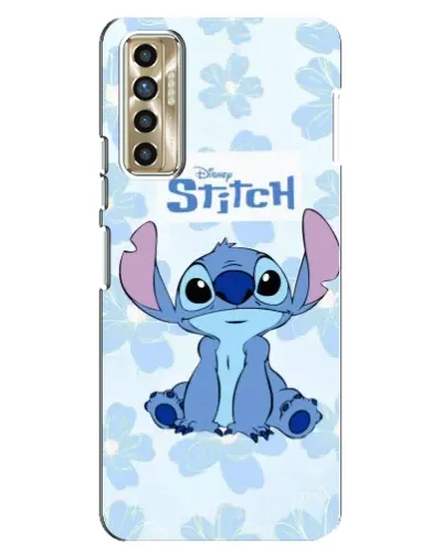 Чехол для TECNO Camon 17P (CG7n) с картинкой «Stitch среди цветов»