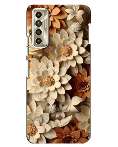 Чехол для TECNO Camon 17P (CG7n) с картинкой «Бежевый флористический декор»