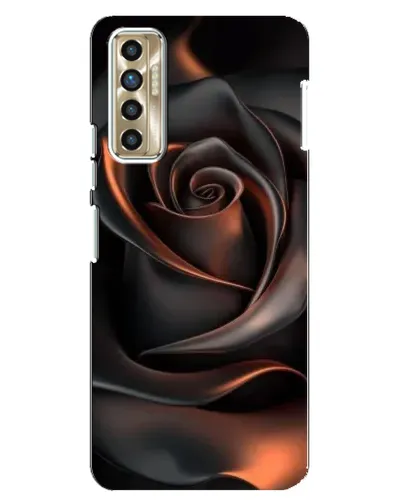 Чехол для TECNO Camon 17P (CG7n) с картинкой «Шелковая черная роза»