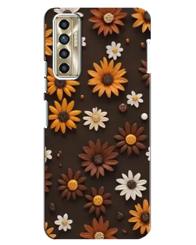 Чехол для TECNO Camon 17P (CG7n) с картинкой «Узор из маленьких подсолнухов»