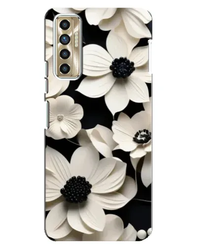Чехол для TECNO Camon 17P (CG7n) с картинкой «Объемные белые цветы»