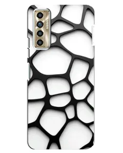 Чохол для TECNO Camon 17P (CG7n) з картинкою «Біла об'ємна сітка»