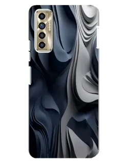 Чехол для TECNO Camon 17P (CG7n) с картинкой «Объемные синие складки» Чехол для TECNO Camon 17P (CG7n) с картинкой «Объемные синие складки»