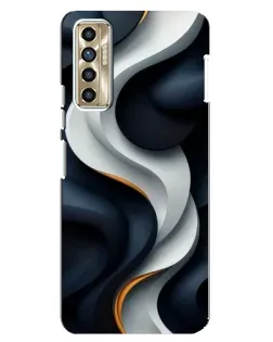 Чехол для TECNO Camon 17P (CG7n) с картинкой «Объемные черно-белые ленты» Чехол для TECNO Camon 17P (CG7n) с картинкой «Объемные черно-белые ленты»