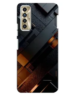 Чехол для TECNO Camon 17P (CG7n) с картинкой «Черные геометрические блоки»