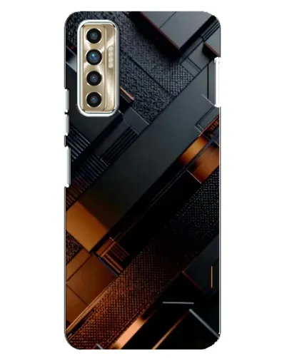 Чехол для TECNO Camon 17P (CG7n) с картинкой «Черные геометрические блоки»