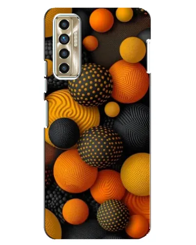Чехол для TECNO Camon 17P (CG7n) с картинкой «Объемные оранжевые сферы»